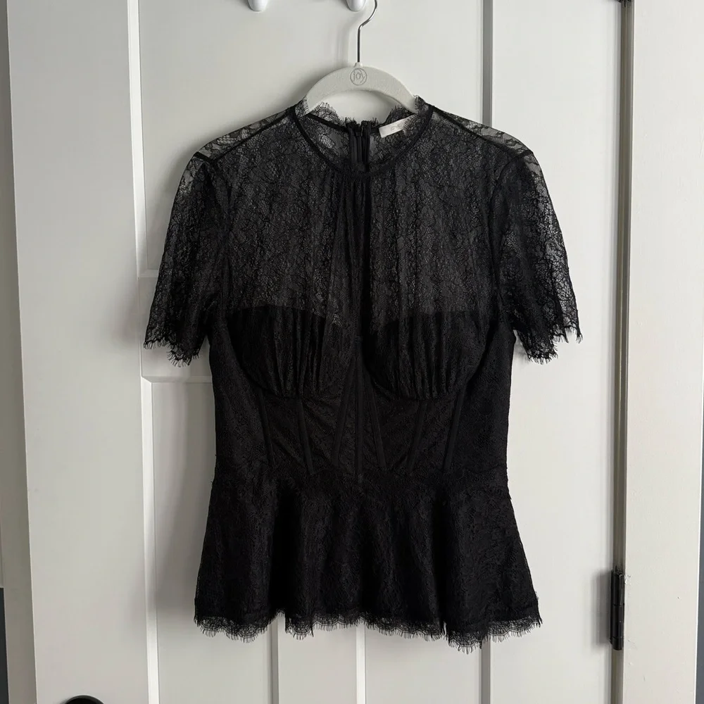 Jonathan Simkhai Kehlani Lace Yoke Corset Top - Picture 5 of 9